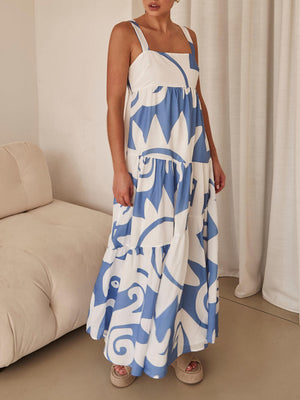 Bezauberndes Maxikleid mit geometrischem Print