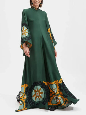 Mehrfarbiges, legeres Maxikleid mit Print